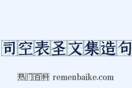 司空表圣文集造句是什么意思的图片